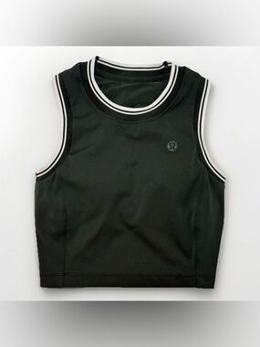 Lululemon Varsity Scoop Neck Cropped Tennis Tank Legacy Green Sz 2? Pads No Tags